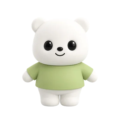 cute white chubby bear toy figure