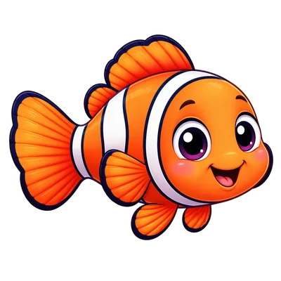 cute cartoon baby clownfish