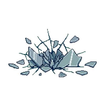 pixel art broken glass shards sprite