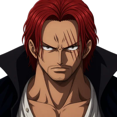 shanks aggressively looking at screen one piece