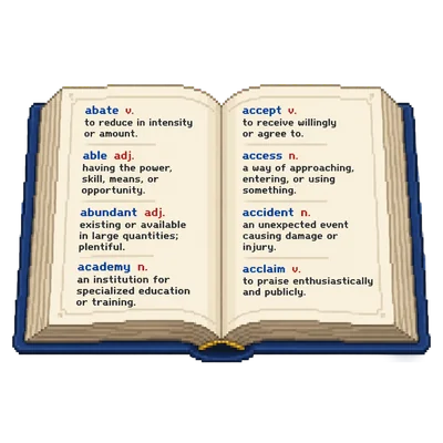 open dictionary in 32bit pixel style
