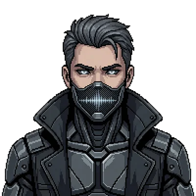 pixel art cyberpunk android pngtuber
