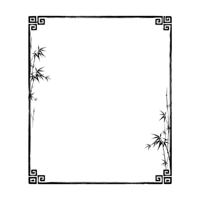 black chinese style rectangular frame
