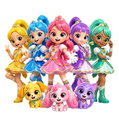 rainbow bubblegem and friends render
