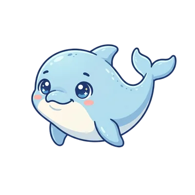 cute kawaii baby dolphin cartoon