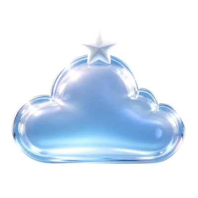 glass cloud with star on top