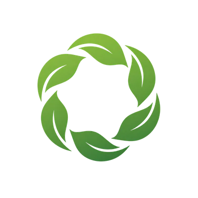 simple circle of leaves logo