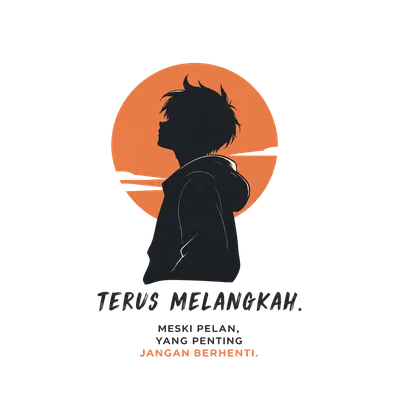 anime silhouette with motivational quote