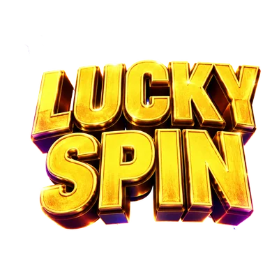 lucky spin 3d bold text with lightning