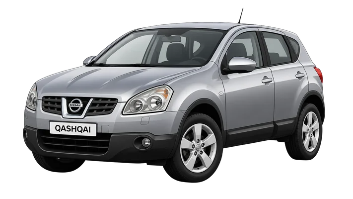 silver nissan qashqai car