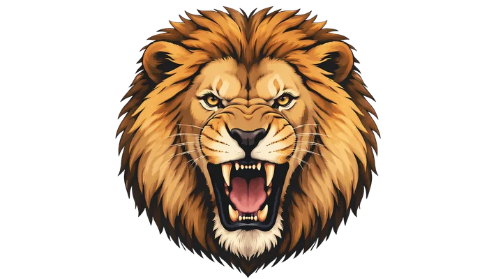 roaring lion face vector design