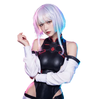 japanese girl cosplaying lucy cyberpunk