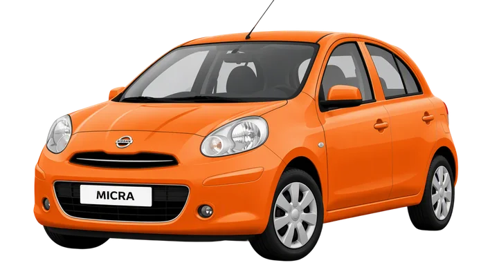 orange nissan micra car