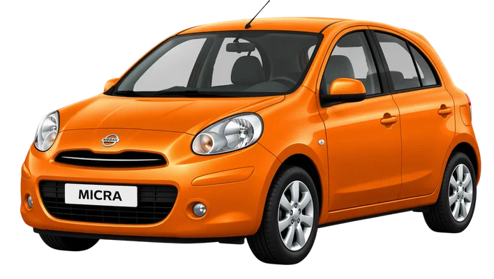 orange nissan micra car