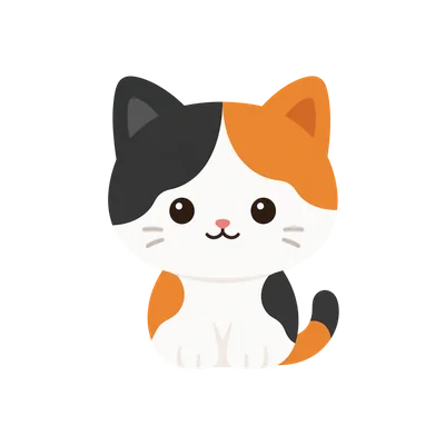 minimalist calico cat ui icon