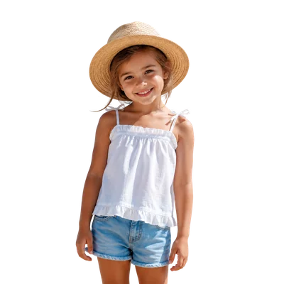 child wearing summer clothes