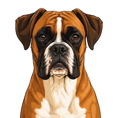 boxer dog illustration in icon style