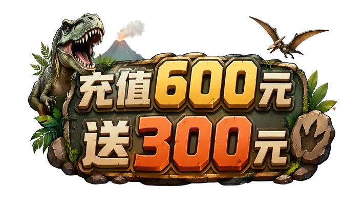 jurassic recharge 600 get 300 promotion sticker