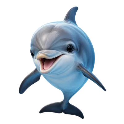cute colorful baby dolphin