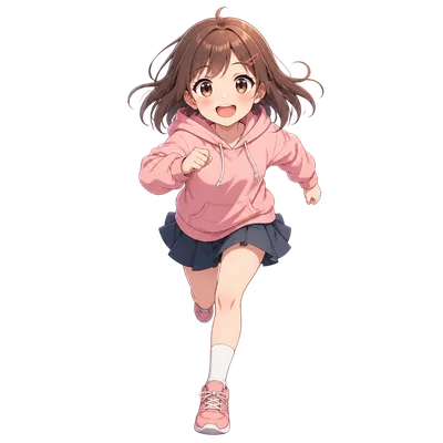 cute anime girl running