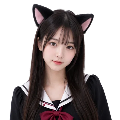 japanese girl wearing cat ears