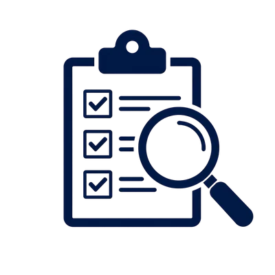 dark blue inspection icon