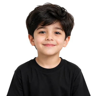 cute boy smiling happily