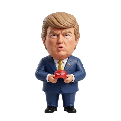 donald trump doll in suit and tie