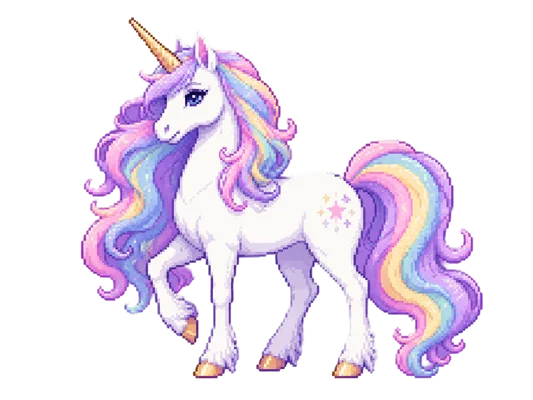 unicorn with flowing mane and horn